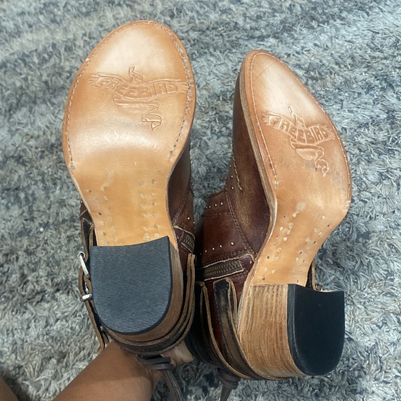 Nwob Freebird Desert Brown Leather upper Ankle Booties sz 8 - Picture 11 of 13